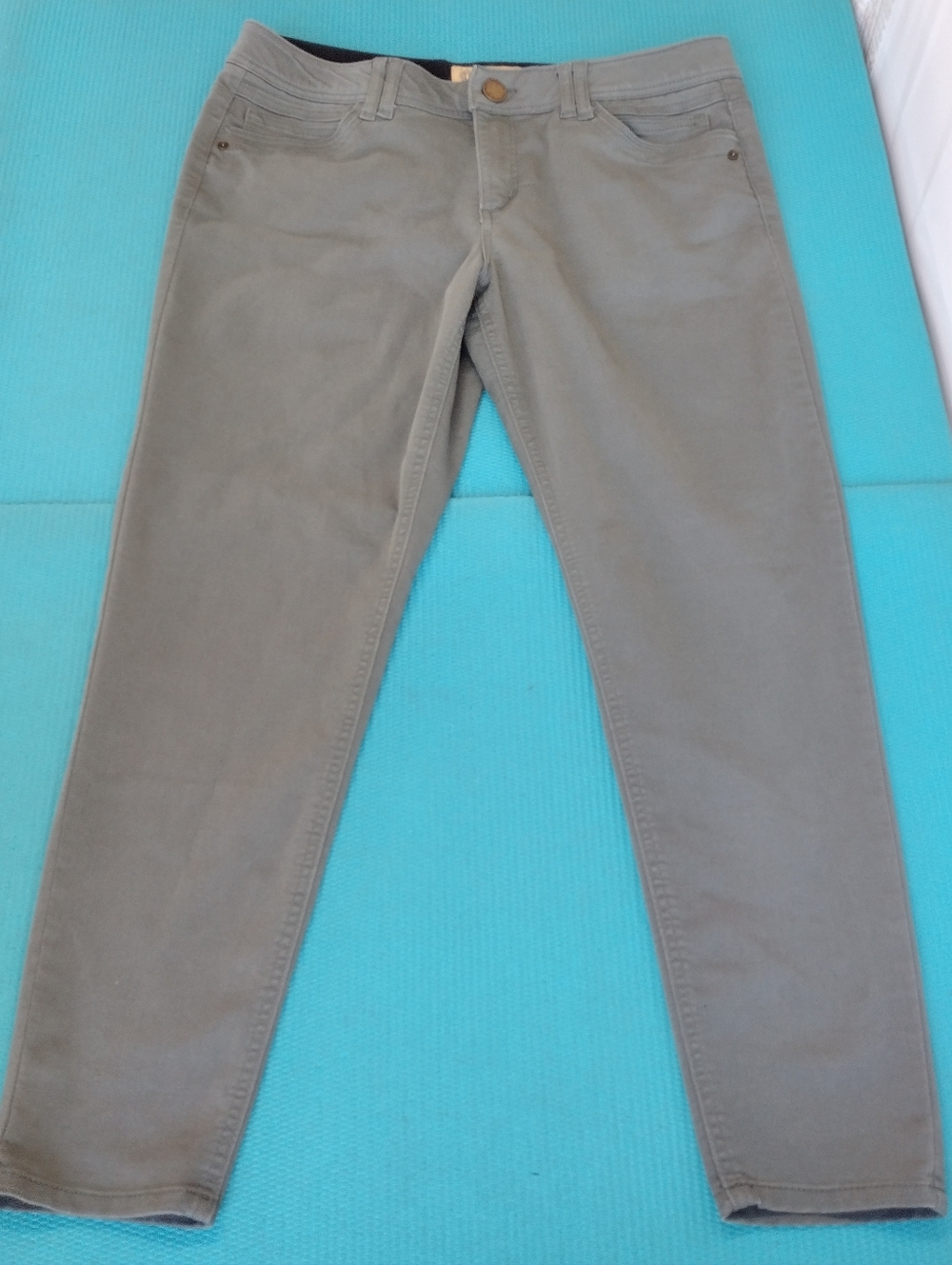 Democracy Women's Skinny Ankle Twill Pants Jeans Tummy Control - Olive Size 14